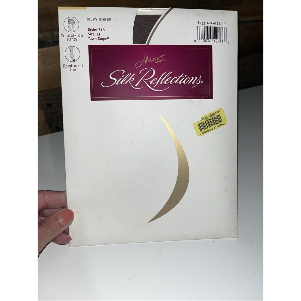 Vtg Hanes Silk‎ Reflections Size EF Town Taupe Silky Sheer Control Top Pantyhose